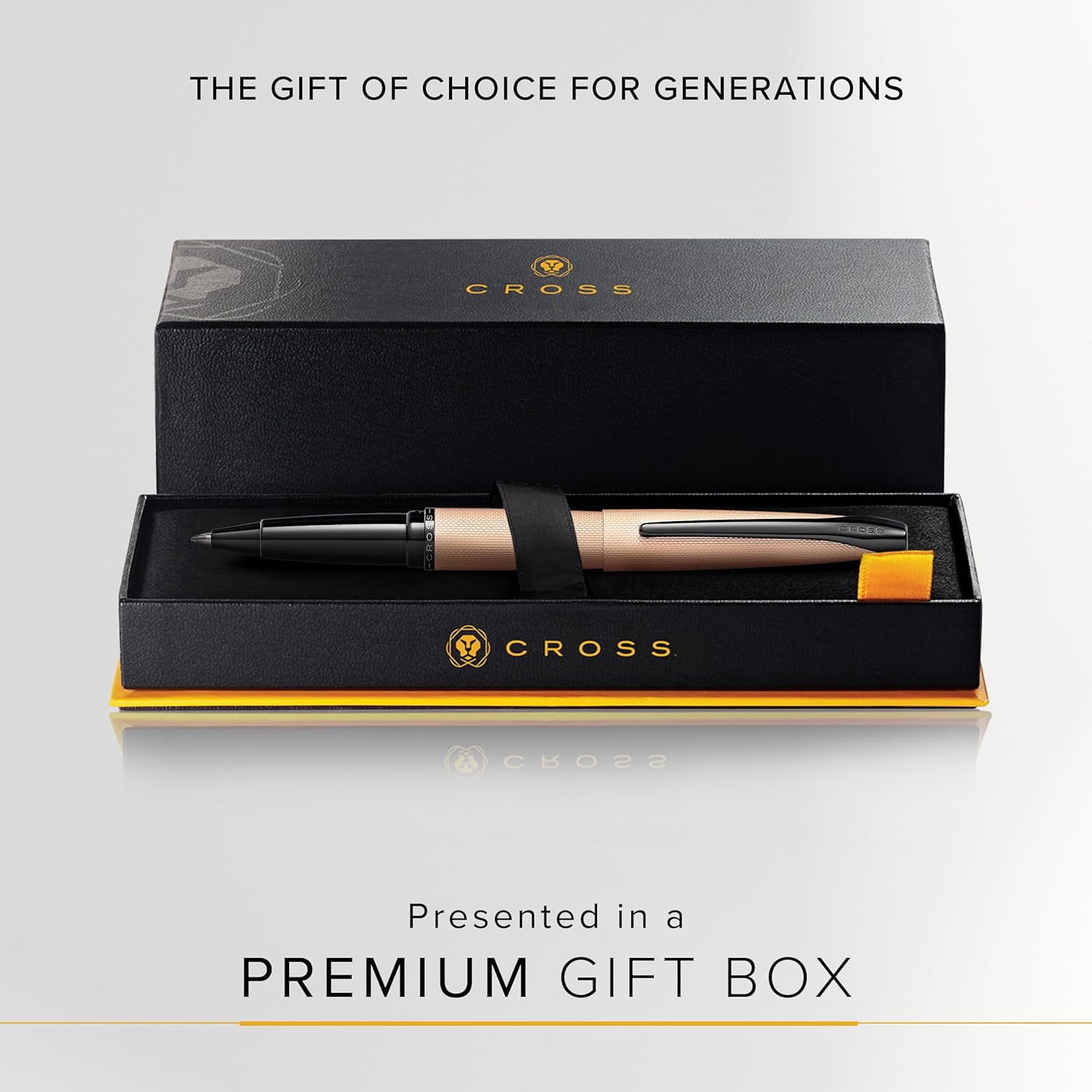Cross ATX Brushed Metallic Refillable Gel Ink Rollerball Pen, Medium Rollerball, Includes Premium Gift Box - Brushed Rose Gold