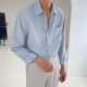 thumbnail image 1 of pstuiky camisas de manga larga para hombre, Camisa informal y moderna de manga larga con solapa y botones en color liso para hombre Tops casuales para hombres xxl, 1 of 4