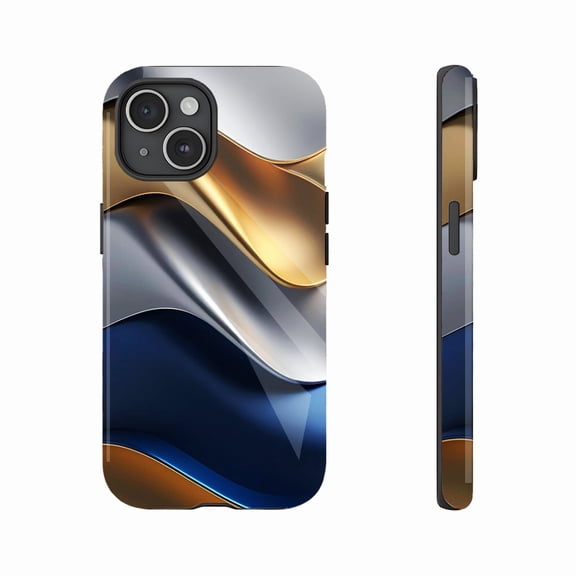 Metallic Wave Design iPhone Case with Shockproof Slim Fit – Perfect for Fashion-Conscious Users & Holiday Gifts, Compatible with iPhone 11/12/13/14/15/16 (Pro Max/Plus)