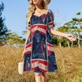 thumbnail image 4 of Vestido de manga corta con diseño de arco ascendente geométrico retro 622, vestidos de fiesta para mujer, vestidos para eventos especiales., 4 of 7