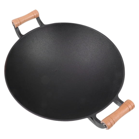 WEAVILUX Wok Black 1 Pc 18.3x14.6x4.5in Cast Iron