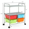 thumbnail image 2 of Costway 4 Drawer Rolling Storage Cart Scrapbook Paper Office School Organizer Multicolor, 2 of 9