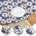 thumbnail image 4 of Blue Daisy Flower Floral Pattern Round Fitted Tablecloth with Elastic Edge,Dining Table Cover Waterproof,Outdoor Round Tablecloth for Camping,Dining,Indoor and Outdoor, 4 of 7