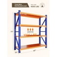 thumbnail image 6 of Welfiya 4-Tier Garage Storage Shelves,79"H Heavy Duty Garage Shelving Unit,Adjustable Industrial Metal Shelf System,4,000lbs Capacity,Tool Organizer for Garage,Workshop,48"W x 20"D x 79"H,Blue&Orange, 6 of 9