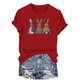 thumbnail image 4 of Mujeres Manga Corta de Verano Tops Día de San Valentín Impreso Cuello Redondo, Camisa de Moda Casual Blusa, 4 of 6