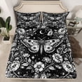 thumbnail image 2 of Homewish Abstract Moth Twin Sheet Sets 3pcs for Teenagers Female Men Women,Gothic Floral Flowers Twin Fitted Sheet Microfiber,Galaxy Universe Stars Print Breathable Flat Sheet, 2 of 7
