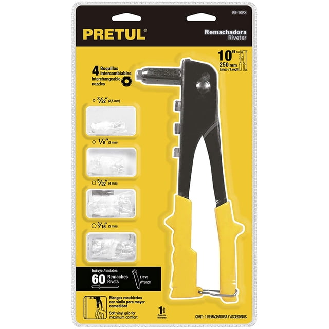 Pretul RE-10PX, Remachadora, con remaches Pretul RE-10PX