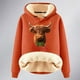 thumbnail image 4 of WILLBEST Sudadera Deportiva para Mujer con Capucha y Estampado Navideño de Vaca Grande, 4 of 4