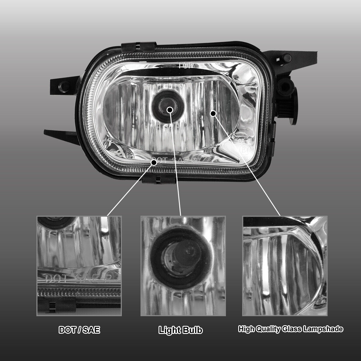 Fog Lights For 2007-2013 ercedes Benz (W204 C250 C300 C350 C63)C209 CLK350 CLK55 CLK63 W216