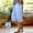 Light Blue, variant on Womens Summer Solid Cotton Linen Elastic Waist Button Decor Straight Capri Pants Casual Pocket Seven-Point Cropped Trousers Navy XL(XL)