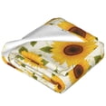 thumbnail image 2 of Bingfone European-style Pattern Sunflower A Print Flannel Fleece Blanket Throw Blanket for Bed,Sofa,Couch,Travel,Camping(80"x60" ), 2 of 8