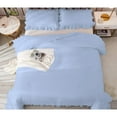 thumbnail image 6 of DNG Creations 5 Piece Vintage Ruffle Pattern Comforter Set Premium Ultra Soft 550 GSM All Season ( Full/Queen Size ) 100% Egyptian Cotton Solid Light Blue Colour, 6 of 8