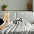 thumbnail image 3 of Saying Soft Flannel Fleece Throw Blanket, Woodland Bear Silhouette with Be Wild Message Starburst Dashed Lines, Cozy Plush for Indoor and Outdoor Use, 50" x 60", Grey Pale Sage Green, by Ambesonne, 3 of 5