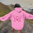 thumbnail image 5 of Puliio Womens Oversize Hoodies Cancer Awareness Month Printed Long Sleeve Hoodie Loose Fit Casual Daliy Wear Autumn Winter Plus Size Pullover Tops, 5 of 8