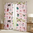 thumbnail image 2 of Homewish Cartoon Butterfly Ladybug Black Out Curtains, Cute Animal Insect Curtains Pack of 2 (42x63 Each), Princess Pink Cartoon Bedroom Curtains, Living Room Curtains Decor, 2 of 6
