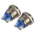 thumbnail image 6 of unbranded 2pcs 19mm High Waterproof Momentary Stainless Steel Metal Push Button (Silver), 6 of 8