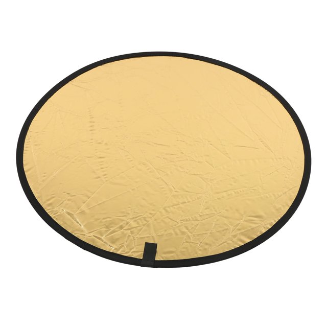 Silver Gold 2 In 1 Reflector Portable Mini Round Light Reflector with Portable Photography Reflector, Reflective Cloth Metal Color