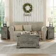 thumbnail image 6 of Furnihold Square Coffee Table with Storage Farmhouse Lift Top Coffee Table Wood Rustic Center Table for Living Room Home, Grey Oak, 6 of 7