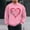 Pink, variant on QUNYINEY Casual Mens Sweatshirts Black Crew Neck Long Sleeve Valentine's Day Tops Love Heart Loose Drop Shoulder Pullover Sweatshirt