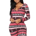 thumbnail image 5 of Women Sexy Deep V Neck Christmas Jumpsuit Long Sleeve One Piece Bodycon Rompers Overall Sleepwear, 5 of 7