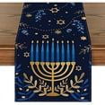 thumbnail image 2 of Hanukkah Blue Table Runner Jewish Hanukkah Menorah Holiday Party Decor Table Runner Kitchen Table Decoration Accessories, 2 of 4