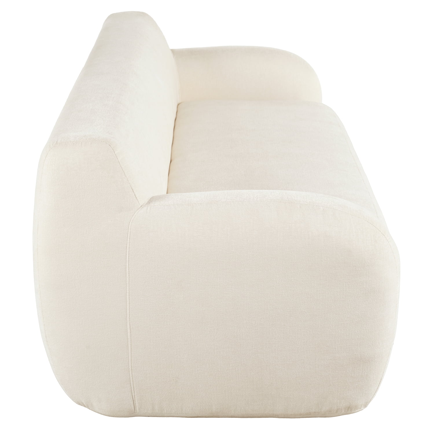 Harper & Bright Designs Modern Minimalist 3 Seater Sponge Couch, Comfy Floor Sofa for Living Room Apartment, Beige