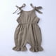 thumbnail image 5 of Body De Bebé Canastilla Onesies Para Niñas Pequeñas Moda Lindo Color Sólido Algodón Lino Volantes Frenillo Mono Caqui Odeerbi LM103-9017, 5 of 9