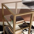 thumbnail image 3 of Southern Enterprises Metal-Glass Writing Desk in Gold, 3 of 5