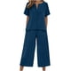 thumbnail image 1 of Camisas de Manga Larga para las Mujeres Suelto Ajuste Sólido Botón Liso Arriba con el Conjunto de Pantalones de Bolsillo, Camisa de Manga Larga Liso Mujer Lino Sentir, 1 of 6
