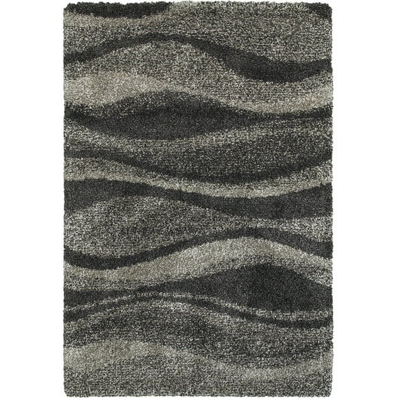 Moretti Reserve Shag Area Rug 5992E Grey Waves Curves 9' 10" x 12' 10" Rectangle