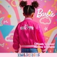 thumbnail image 3 of Barbie Girls Bomber Jacket, Zip-Up Bomber Jacket for Girls, Girl Power Outerwear Sizes (4-16), 3 of 12
