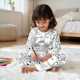 thumbnail image 5 of Yuncity Girls Pajamas Halloween Diy Winter Crew Neck Long Sleeve Sleepwear Casual Pjs Cozy Comfortable Loungewear Nightwear Size 2-3 Years White, 5 of 8