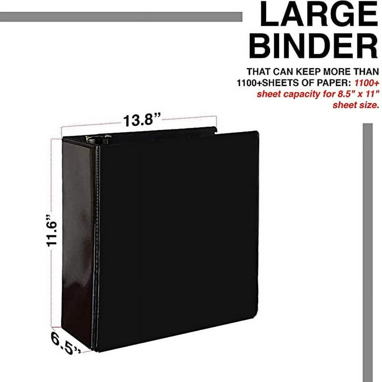 Performore 3 Ring Binder, 2 Pack of 6 inch Capacity D Ring Binders, 8.5 x 11 Presentation Folder View Binder with Pockets, Durable Non