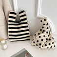 thumbnail image 4 of KUIZAP Sac à Main Mode à Pois Rayé pour Femmes Sac à Main de Créateur Tricoté pour Dames Petit Sac d'Épaule (Rayé), 4 of 7