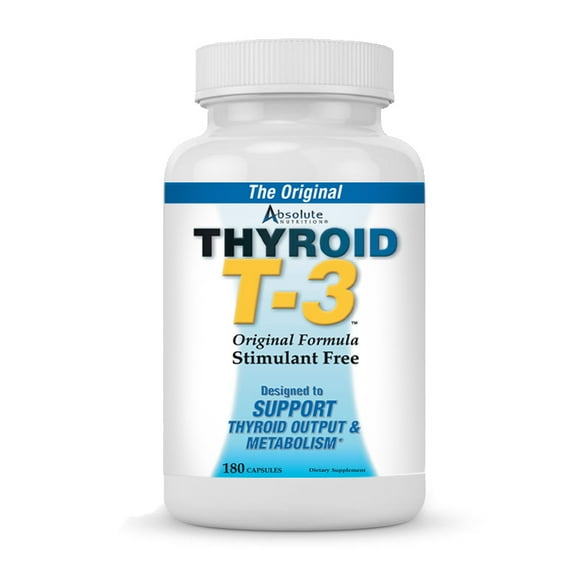 Absolute Nutrition Thyroid T-3 Capsules - 180 Count