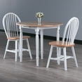 thumbnail image 3 of Winsome Wood Sorella 3-Pc Drop Leaf Dining Table with Windsor Chairs, Natural and White, 3 of 4