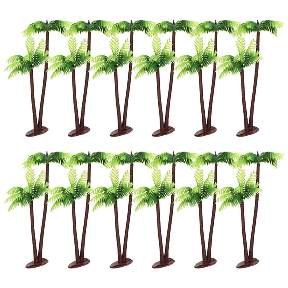 Shisuyan 10pcs Palm Tree Decor: Miniature Palm Trees - Artificial Plastic Cake Toppers - Realistic Mini Decor For Home Party & Photography Props