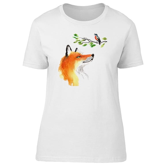 Fox With Singing Bird Tee Women's -Image by Shutterstock