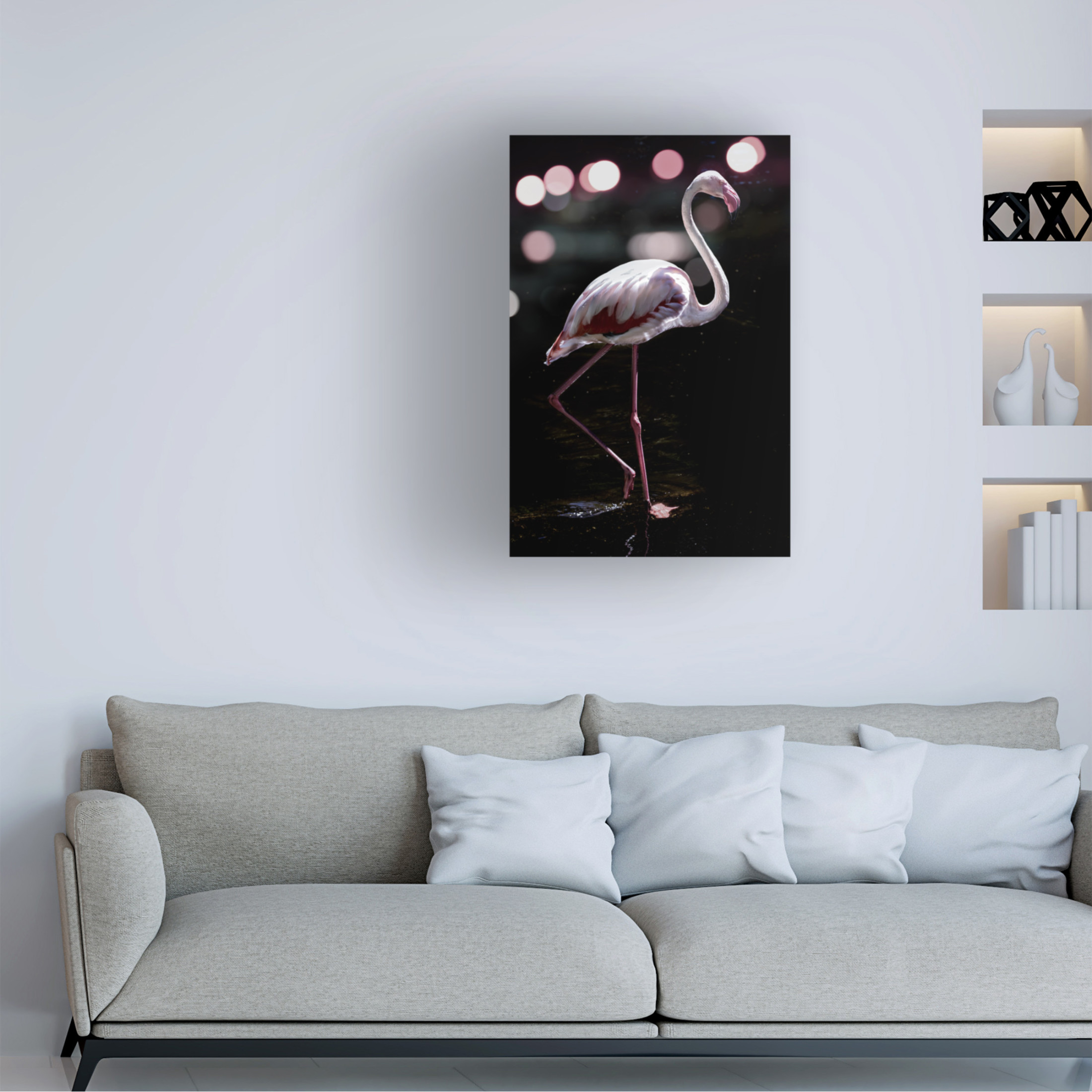 Trademark Fine Art Shot by Clint Dancing Flamingo Canvas Wall Art