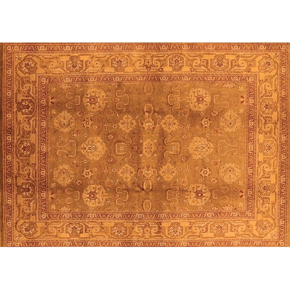 Ahgly Company Indoor Rectangle Oriental Orange Traditional Area Rugs, 2' x 4'