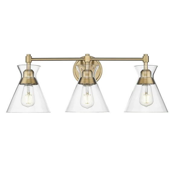 Avana Modern Gold 3 Light Bath Vanity with Clear Shade