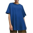 thumbnail image 4 of Jalioing Basic Loose T Shirt for Women Oversized Solid Color Short Sleeve Tee Shirt Casual Comfy Crew Neck Tops, 4 of 7