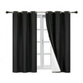 thumbnail image 5 of 1 Panel Faux Silk Black Color Lined Blackout 100% Room Darkening Window Curtain For Bedroom Home Décor Drapes with Grommets 63" Length Adam, 5 of 6