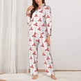 thumbnail image 2 of KLL Funny Gnomes Print Women's Long Sleeve Pajamas with Pants Sleepwear Loungewear 2 Set-Small, 2 of 7