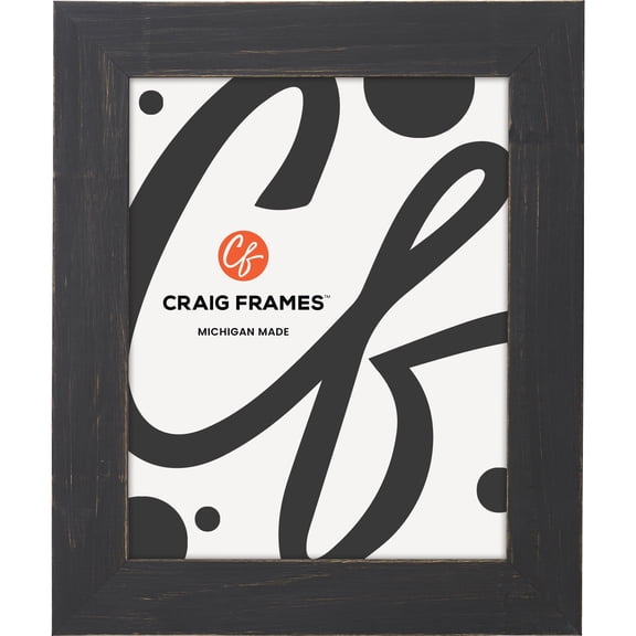 Craig Frames Jasper, 4x10 inch Picture Frame, Country Charcoal Black