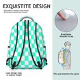 thumbnail image 5 of Blue and White Checkered Pattern Backpack for School, Cute School Bag with Adjustable Shoulder Straps and Padded Back, 15.3"x11"x7.1", 5 of 5