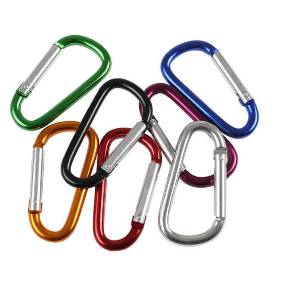 SSyao 50 Pack Aluminum Carabiner Key Hook Keychain Buckle D Shape Spring Clip Snap, Mix Color