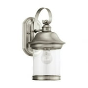 Sea Gull Hermitage Outdoor Wall Lantern - 13.5H in. Antique Brushed Nickel