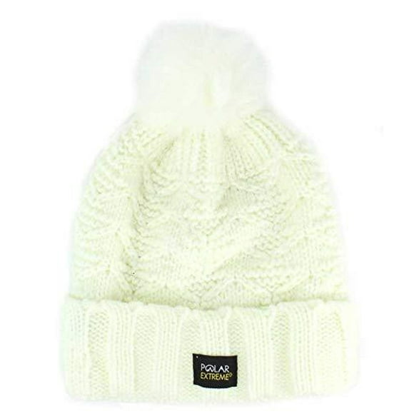 Polar Extreme Chapeau d'Hiver Isolé Thermiquement pour Femmes avec Pompon Doublé en Polaire