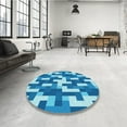 thumbnail image 3 of Ahgly Company Indoor Rectangle Patterned Blue Dress Blue Area Rugs, 5' x 8', 3 of 6